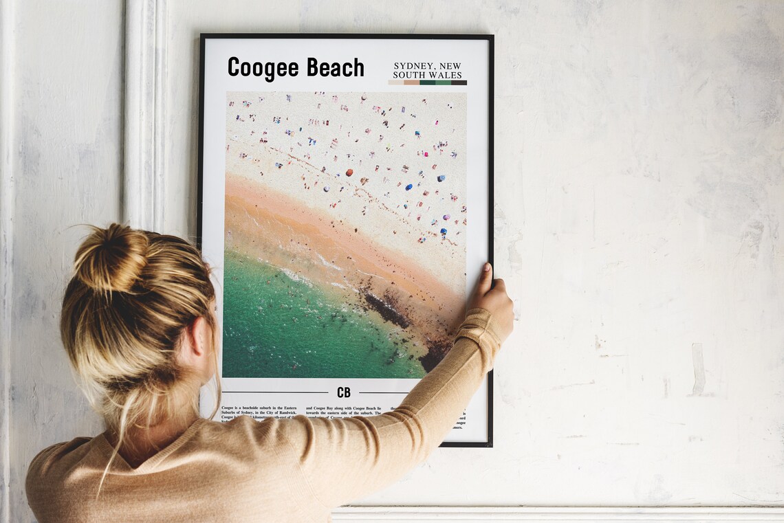 Coogee Beach Print Coogee Beach Poster Coogee Beach Wall Art Minimal Travel Print Minimal City Poster Travel Oil Painting Poster - Image 2
