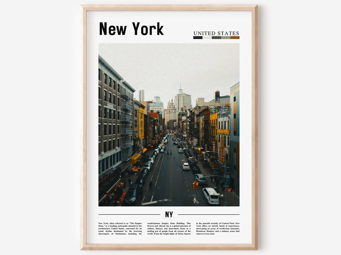 New York Chinatown Busy Street Scene Market Crowds Photo Poster