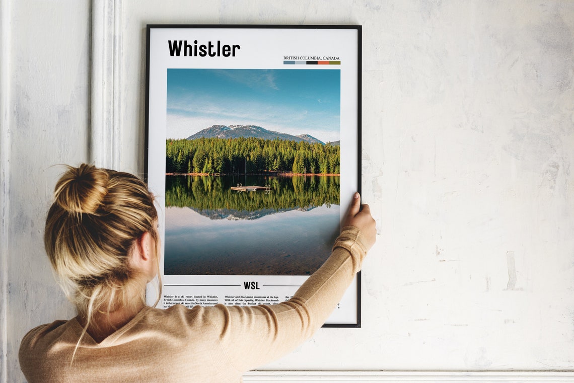 Whistler Print Whistler Poster Whistler Wall Art Oil Painting Poster Colorful City Print City Artwork Travel Artwork Travel Wall Art - Image 2