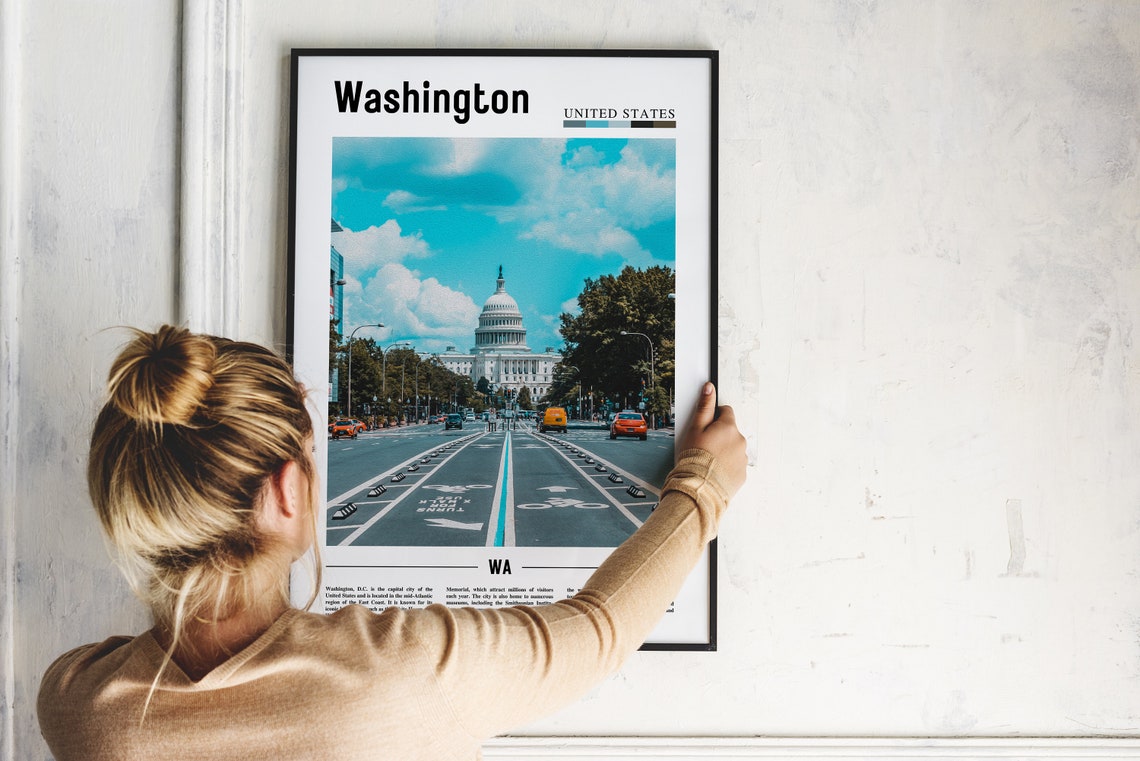 Washington Poster Washington Print Washington Wall Art United States Photo United States Poster United States Print Travel Poster - Image 2