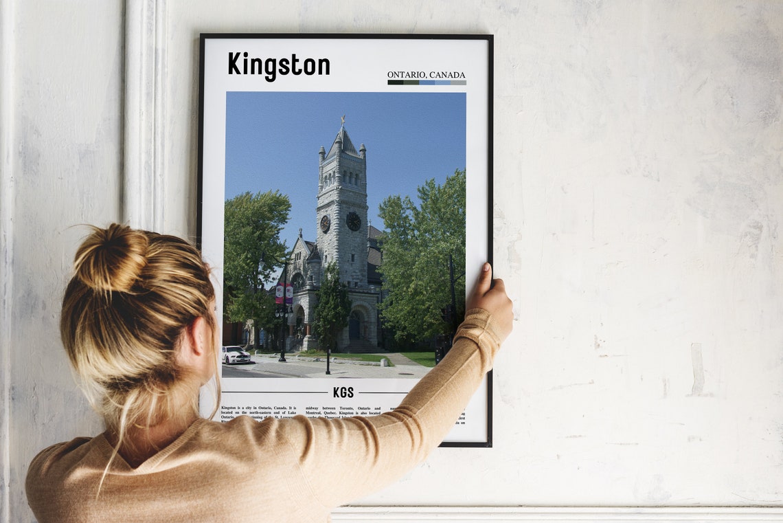 Kingston Print Kingston Poster Kingston Wall Art Minimal Travel Print Minimal City Poster Travel Destination Print Oil Painting Poster - Image 2