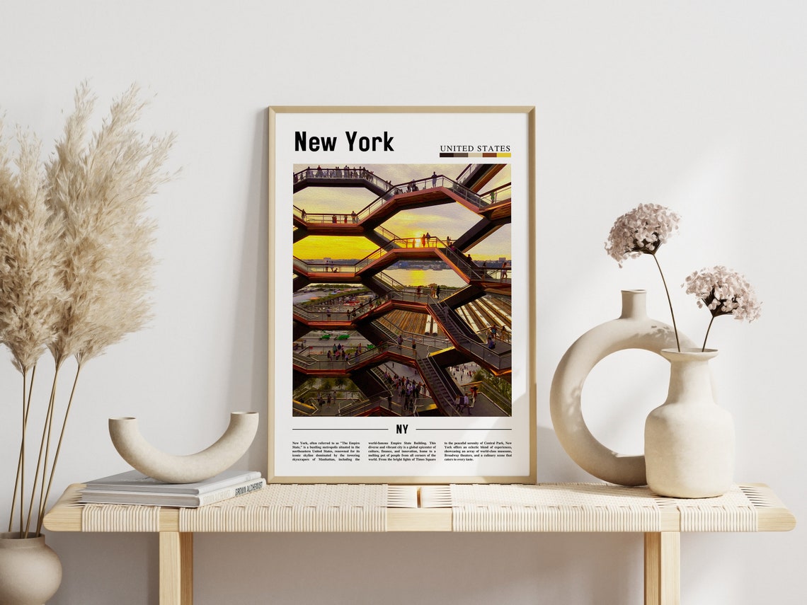 New York Hudson Yards Vessel Sunset Architecture Photo Poster - Image 3