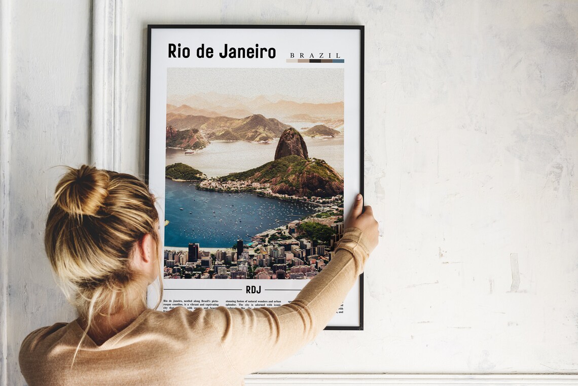 Rio de Janeiro Brazil Sugarloaf Bay Minimal Travel Photo Poster - Image 2