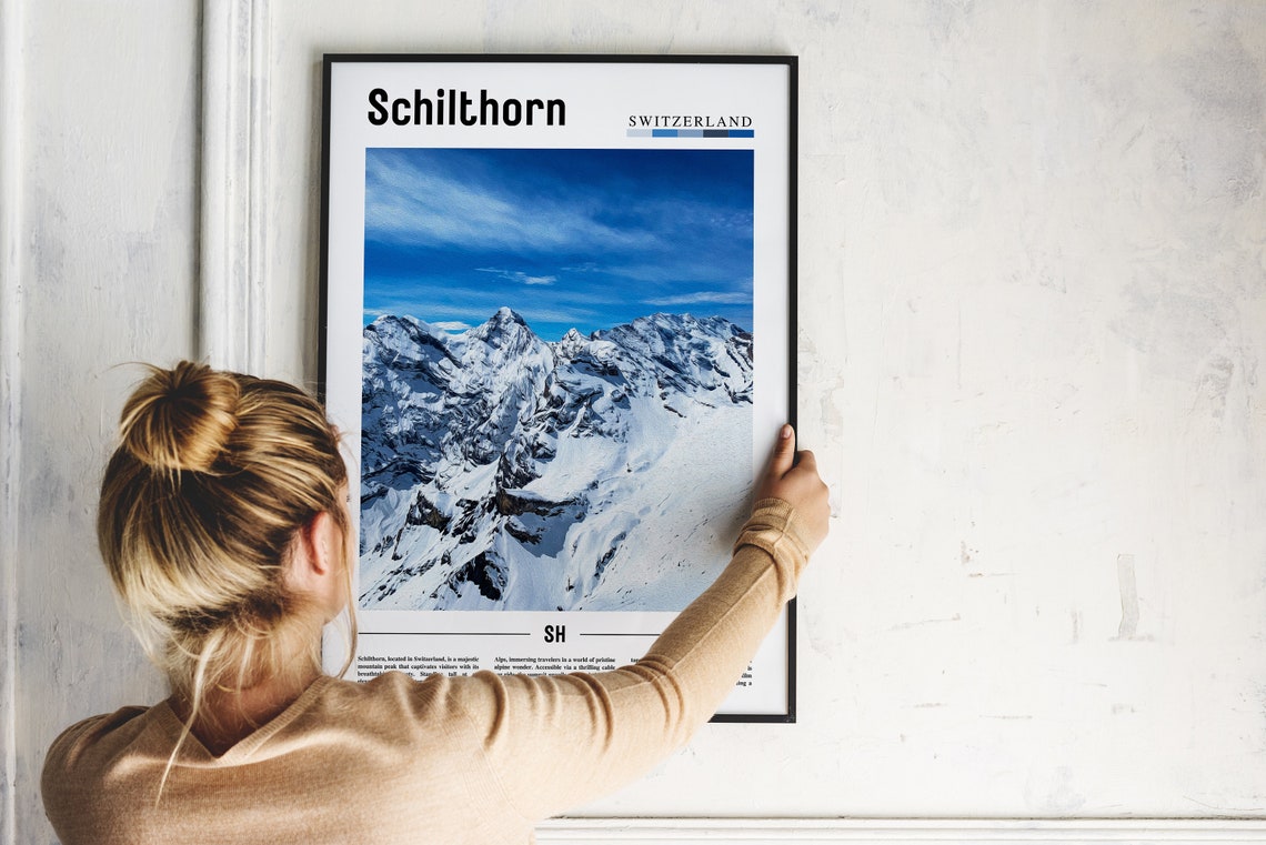 Schilthorn Poster Schilthorn Print Schilthorn Wall Art Europe Photo Europe Poster Europe Print Travel Poster - Image 2
