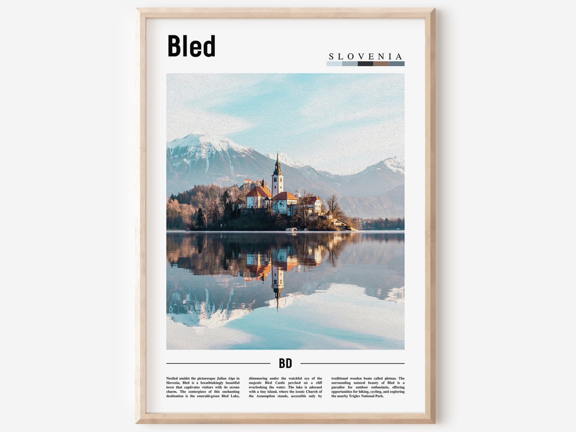 Bled Slovenia Lake Island Church Mirror Reflection Photo Poster