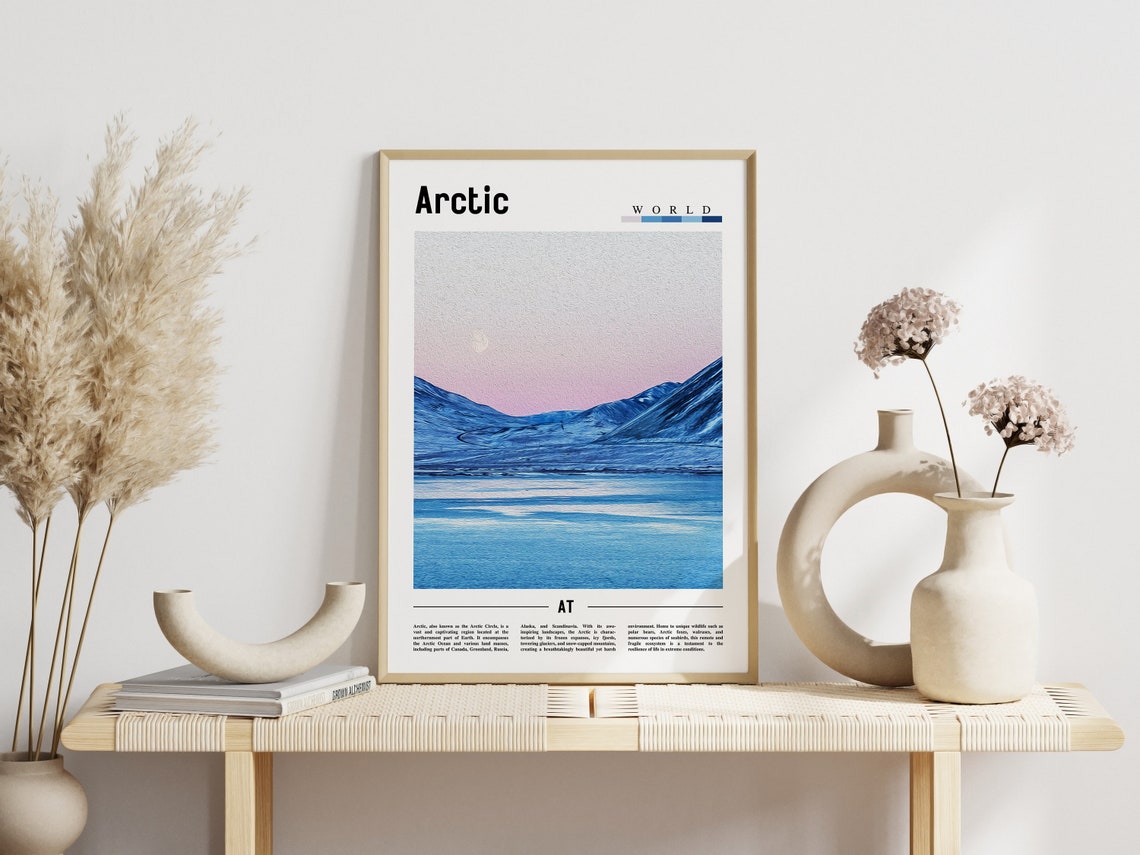 Arctic Glacial Valley Moonlit Blue Landscape Photo Silent Poster - Image 3