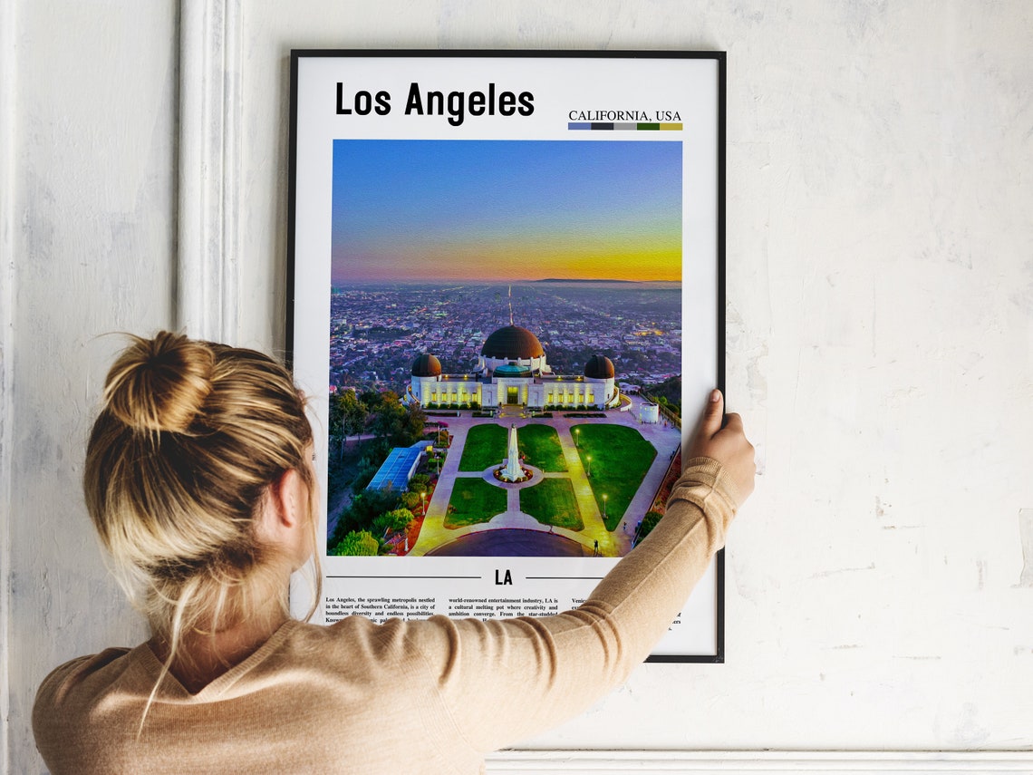 Los Angeles Griffith Observatory Sunset California Skyline Poster - Image 2