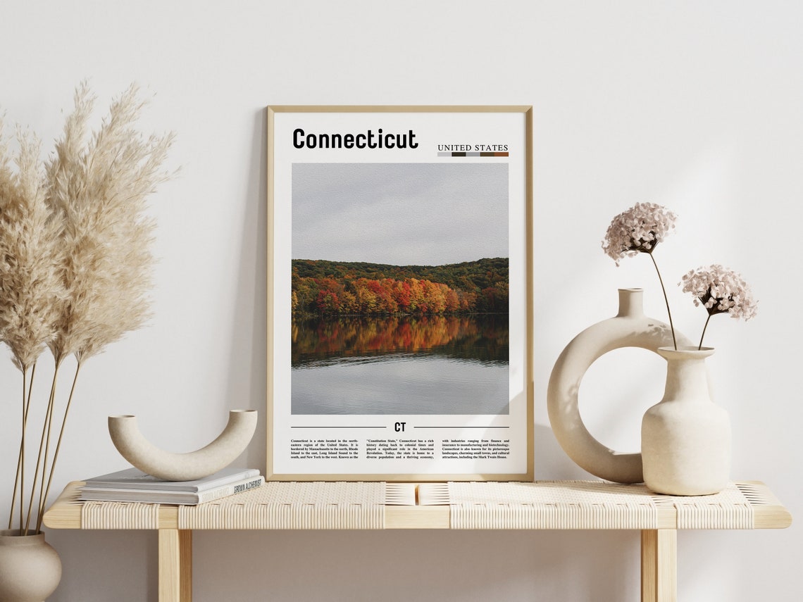 Connecticut Poster Connecticut Print Connecticut Wall Art United States Photo United States Poster United States Print Travel Poster - Image 3