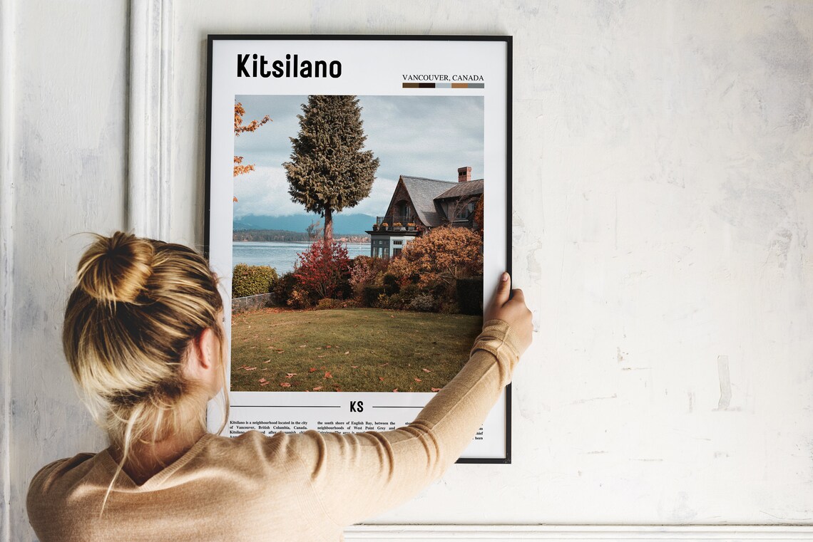 Kitsilano Vancouver Canada Waterfront Garden Home Travel Poster - Image 2