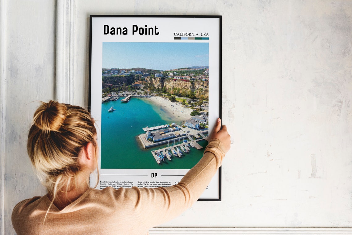 Dana Point California Marina Harbor Aerial Coastal View Poster - Image 2