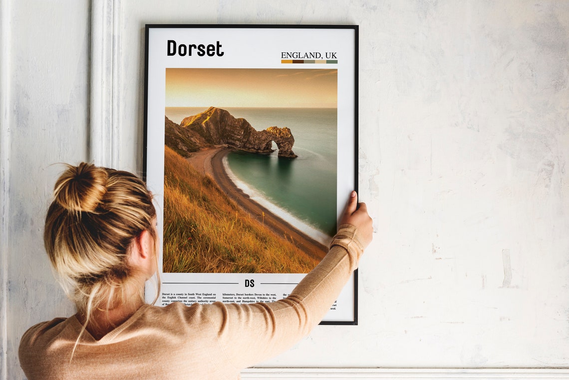Dorset England Durdle Door Sunset Poster Jurassic Coast Arch Beach - Image 2