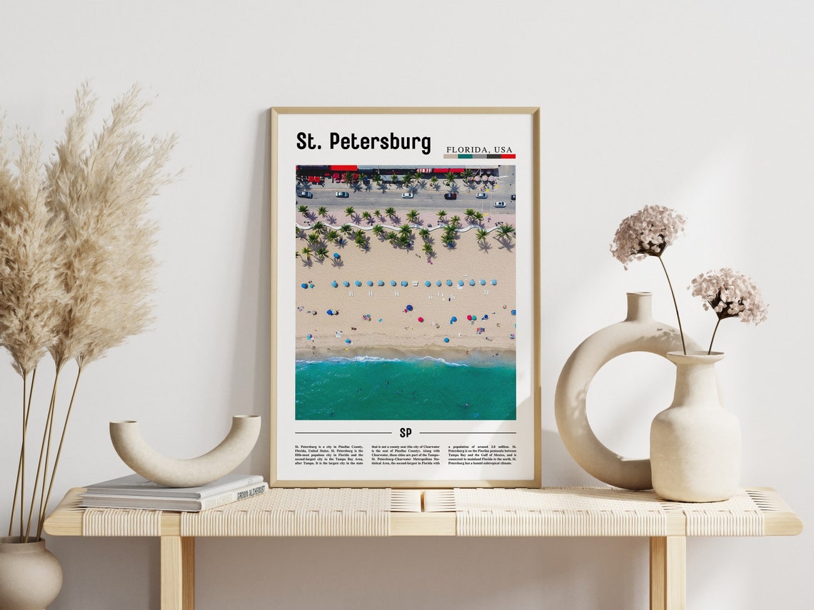 St Petersburg Print St Petersburg Poster St Petersburg Wall Art Minimal Travel Print Minimal City Poster Travel Oil Painting Poster - Image 3