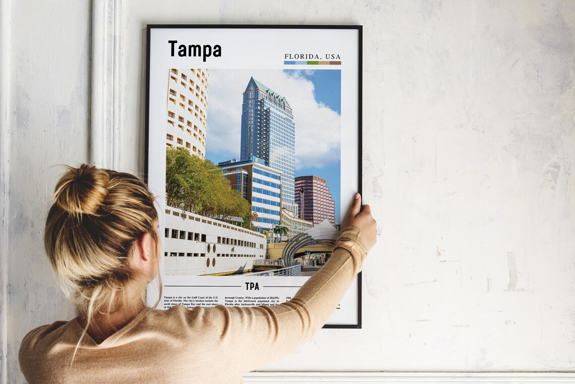 Tampa Florida Downtown Skyline City Photography Poster Wall Decor - Image 2