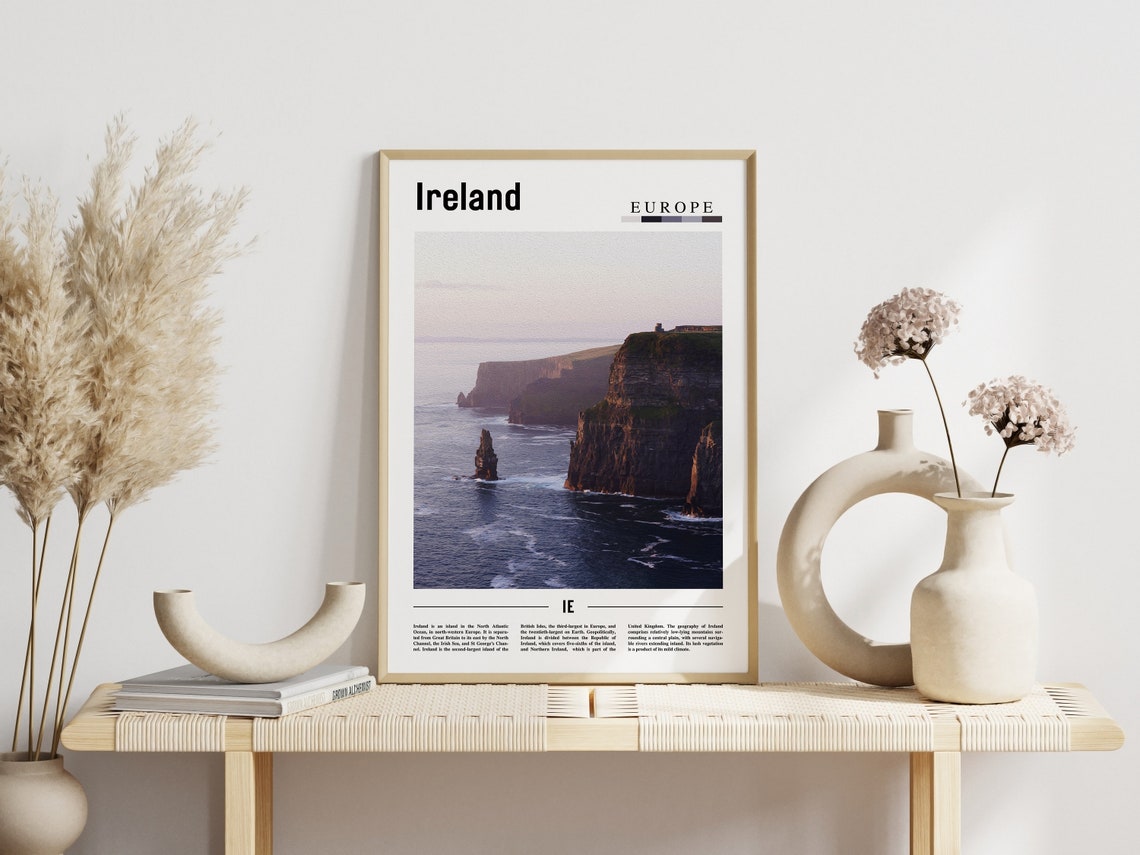 Ireland Poster Ireland Print Ireland Wall Art Minimal Travel Print Minimal City Poster Travel Destination Oil Painting Poster - Image 3