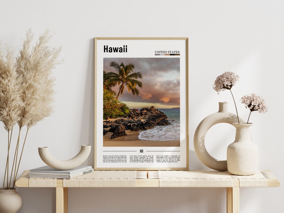 Hawaii Poster Hawaii Print Hawaii Wall Art United States Photo United States Poster United States Print Travel Poster - Image 3
