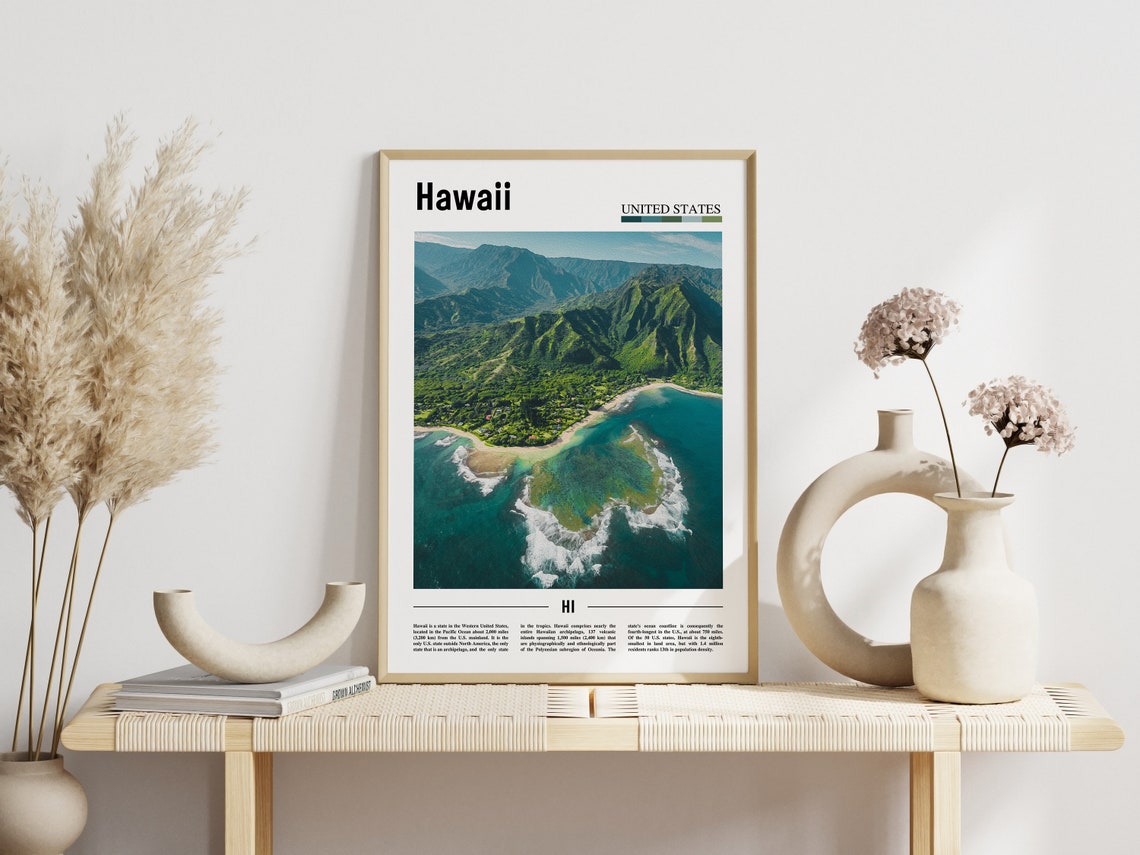 Hawaii Poster Hawaii Print Hawaii Wall Art United States Photo United States Poster United States Print Travel Poster - Image 3