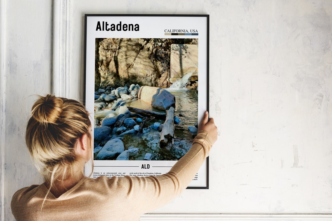 Altadena Print Altadena Poster Altadena Wall Art Minimal Travel Print Minimal City Poster Travel Destination Print Oil Painting Poster - Image 2