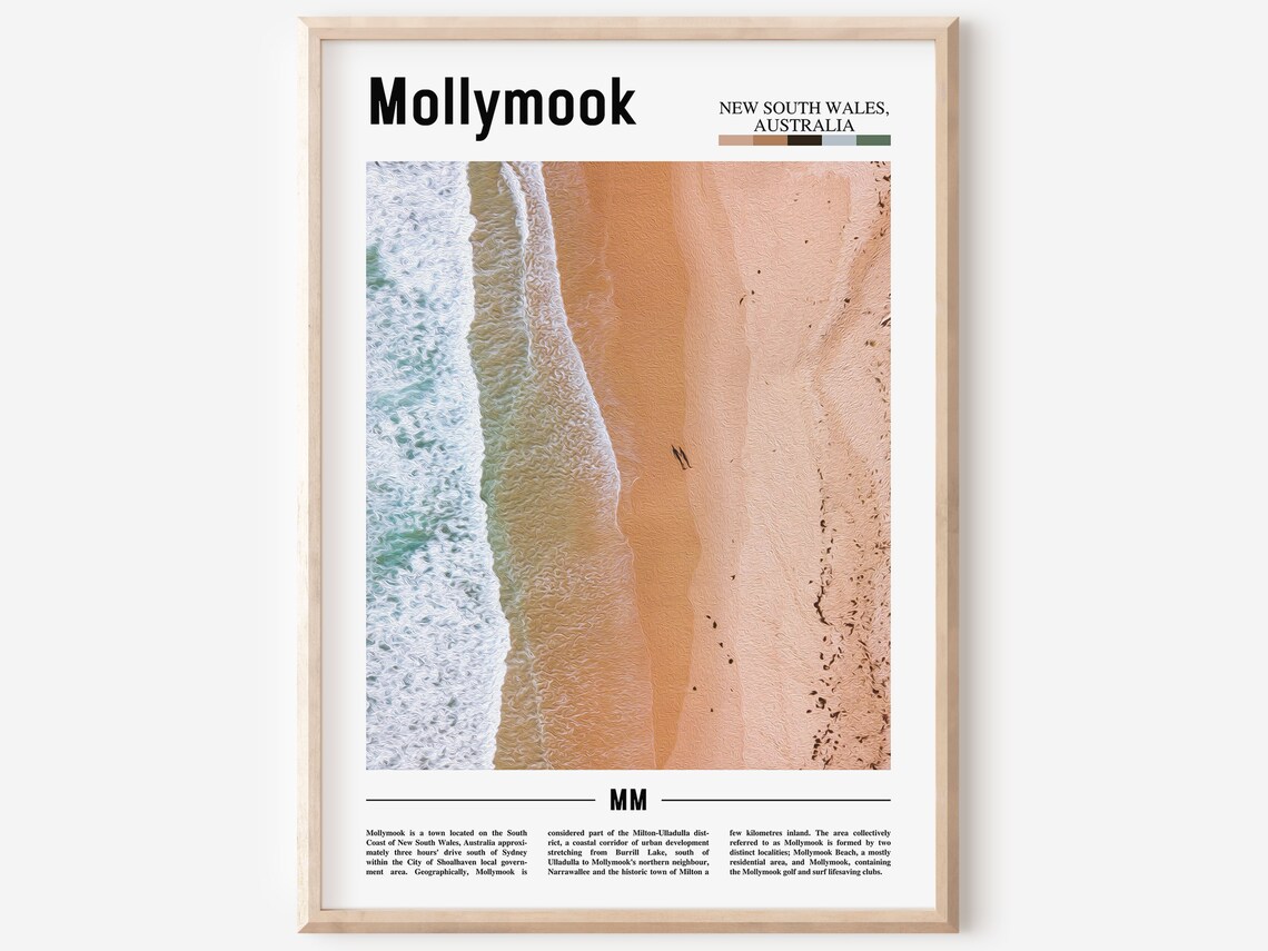 Mollymook Australia Aerial Beach Walkers on Golden Sand Poster