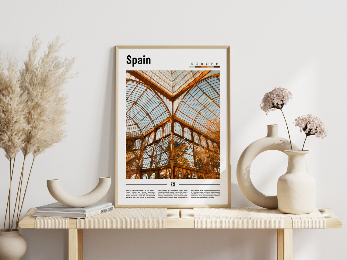 Spain Poster Spain Print Spain Wall Art Spain Photo Spain Art Print Spain Art Minimal Travel Poster Travel Print - Image 3
