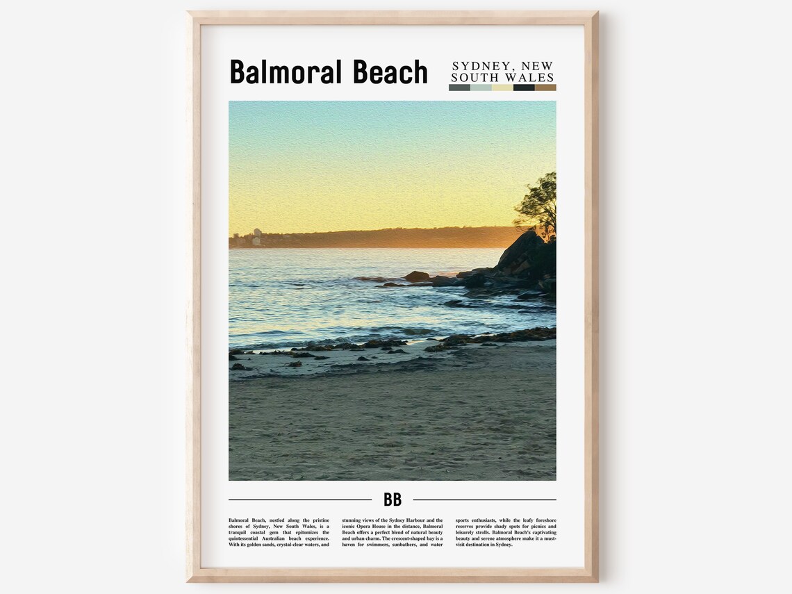 Balmoral Beach Sydney New South Wales Sunset Bay Photo Poster