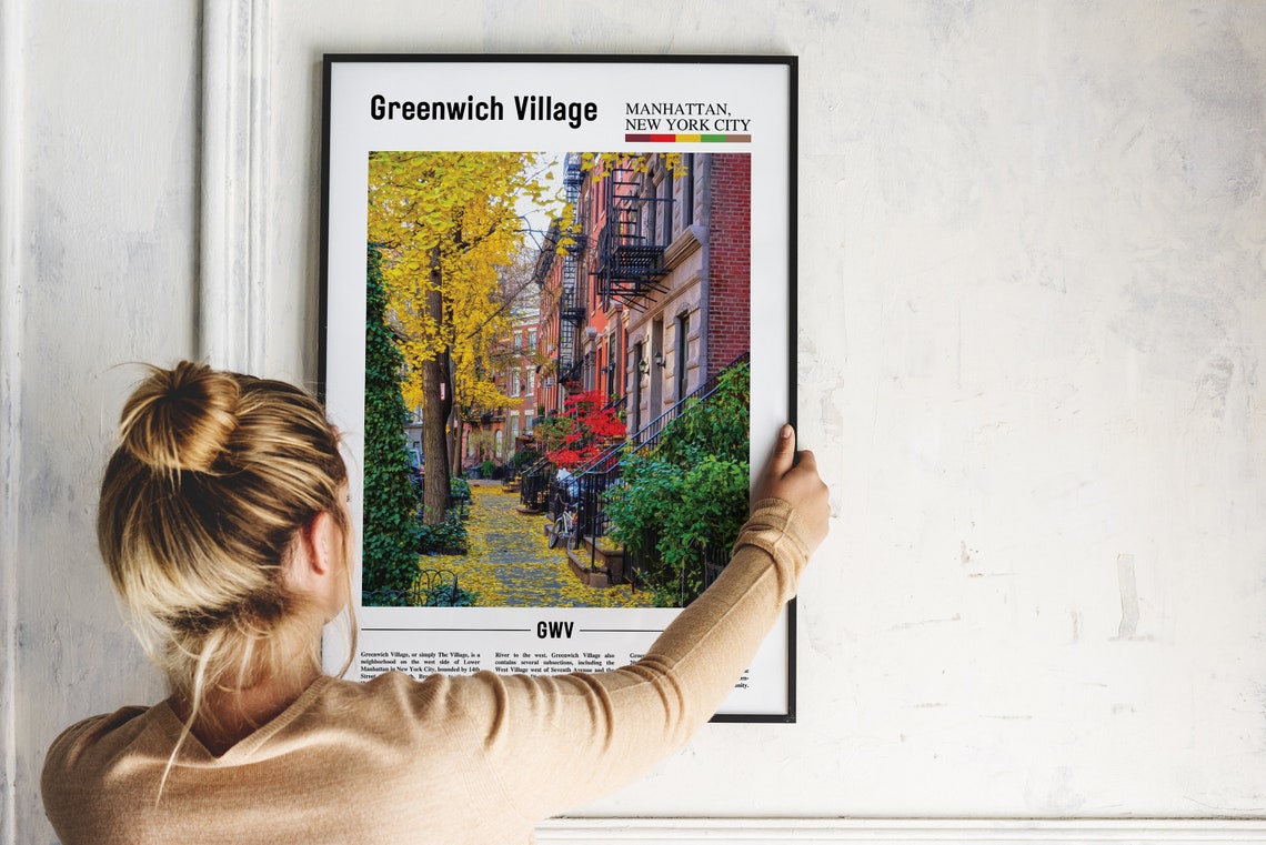 Greenwich Village Print Greenwich Village Poster Greenwich Village Wall Art Oil Painting Poster City Artwork Travel Artwork Travel Art - Image 2