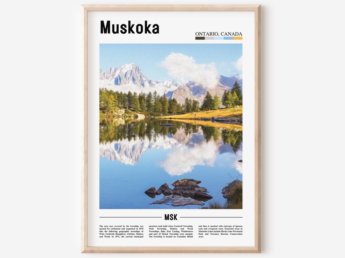 Muskoka Print Muskoka Poster Muskoka Wall Art Oil Painting Poster Colorful City Print City Artwork Travel Artwork Travel Wall Art