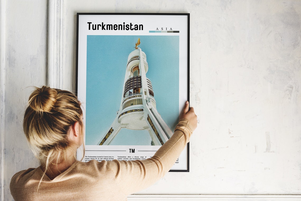 Turkmenistan Poster Turkmenistan Print Turkmenistan Wall Art Asia Print Asia Poster Asia Photo Minimal Travel Poster - Image 2