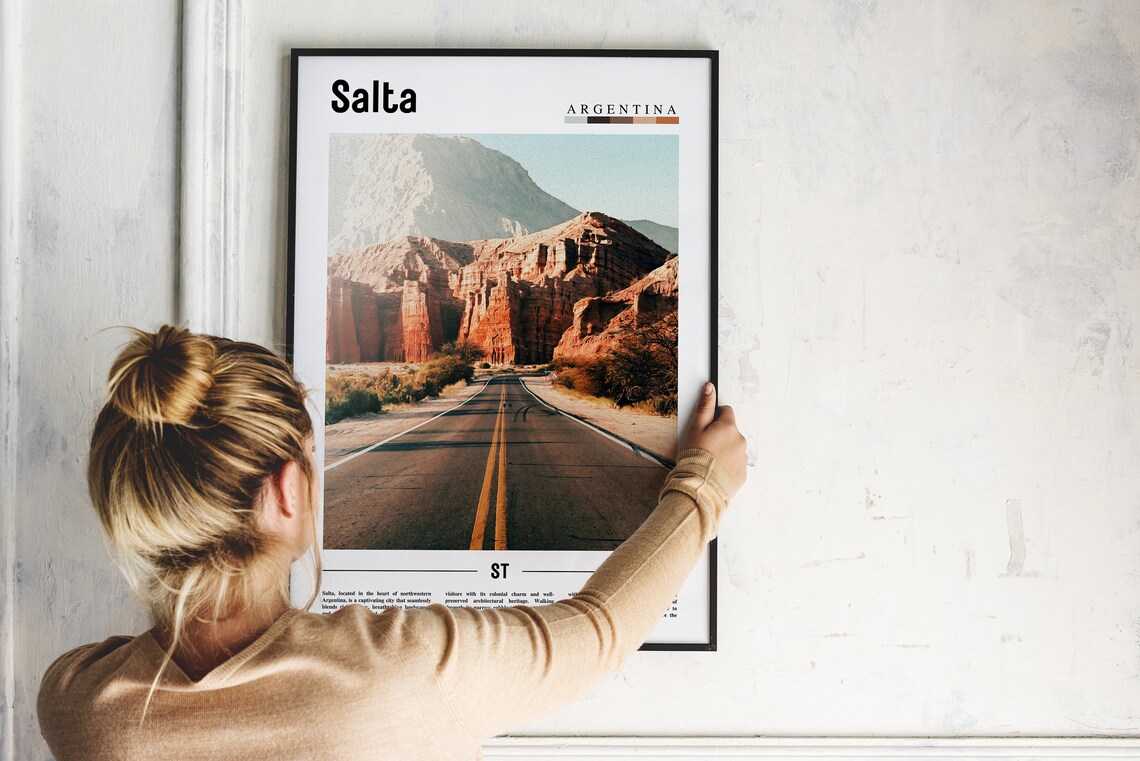 Salta Argentina Desert Road Red Rock Mountains Photography Poster - Image 2
