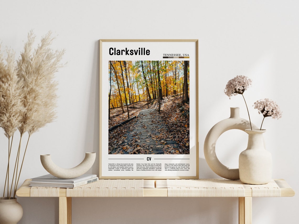 Clarksville Poster Clarksville Print Clarksville Wall Art United States Photo United States Poster United States Print Travel Poster - Image 3
