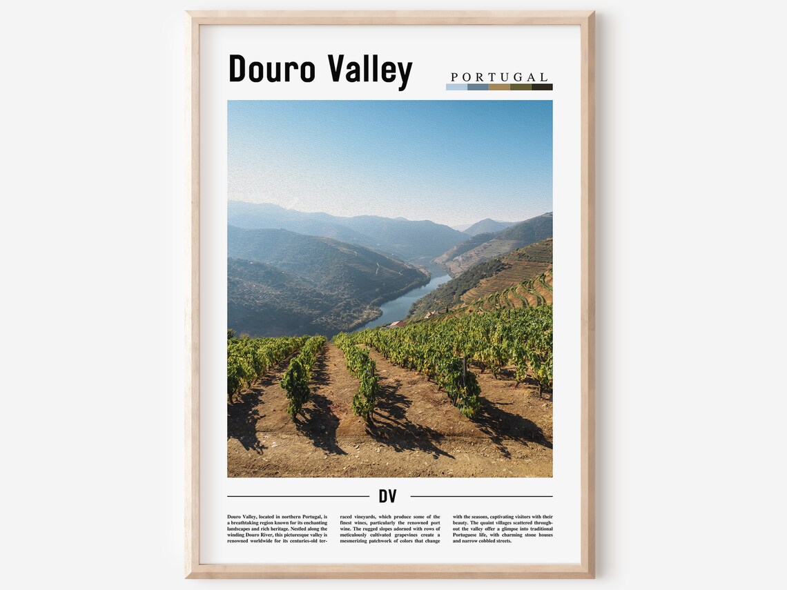 Douro Valley Portugal Terraced Vineyard River Photo Travel Poster