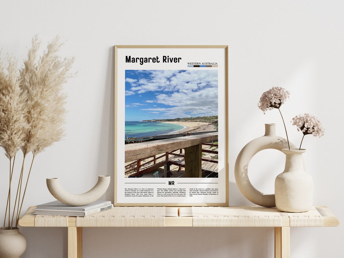 Margaret River Print Margaret River Poster Margaret River Wall Art Minimal Travel Print Minimal City Poster Travel Oil Painting Poster - Image 3