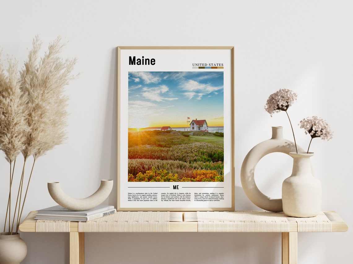 Maine Poster Maine Print Maine Wall Art United States Photo United States Poster United States Print Travel Poster - Image 3