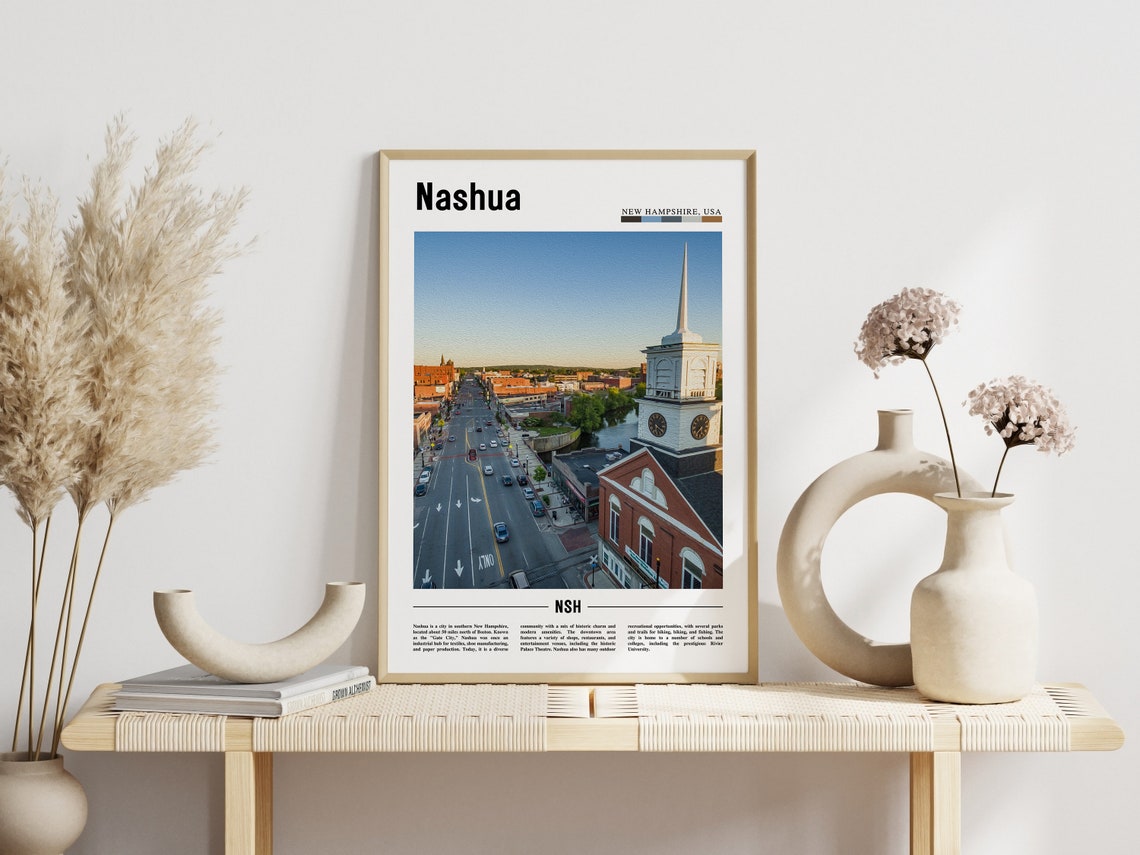 Nashua Poster Nashua Print Nashua Wall Art United States Photo United States Poster United States Print Travel Poster - Image 3