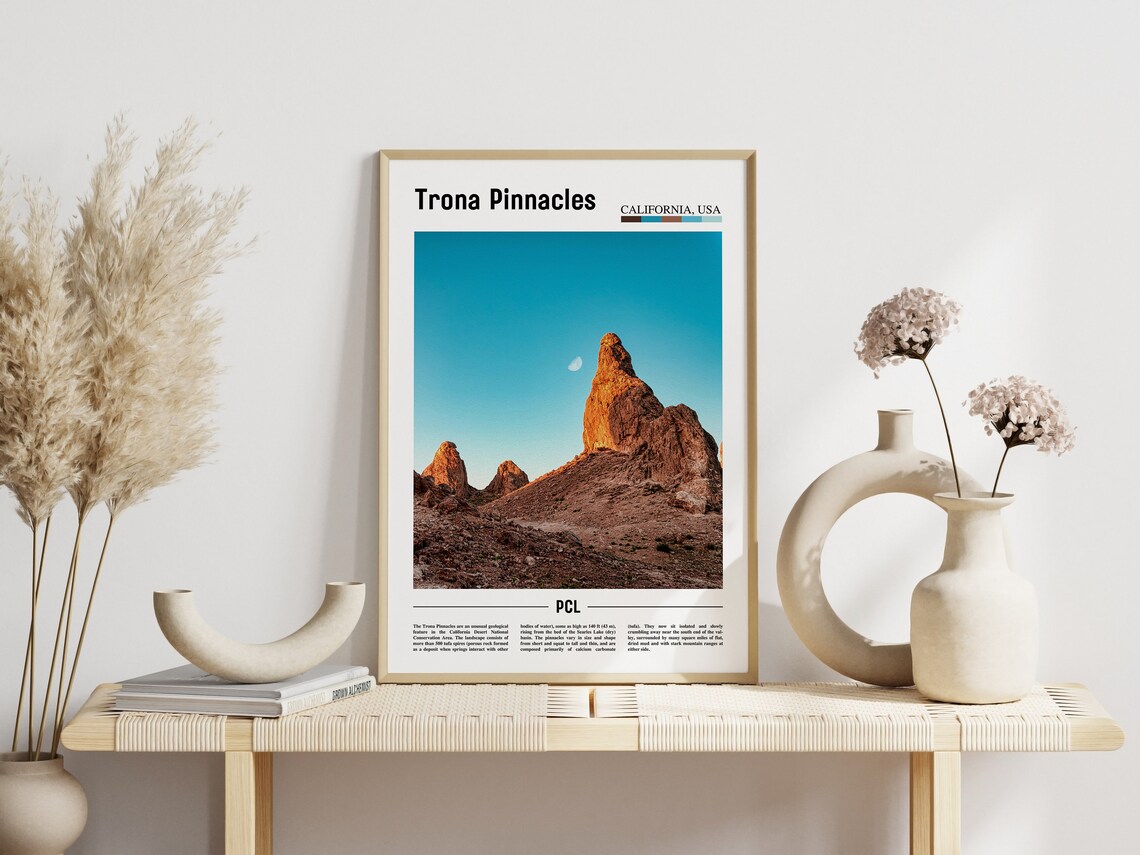 Trona Pinnacles California Desert Rock Spires Landscape Travel Poster - Image 3