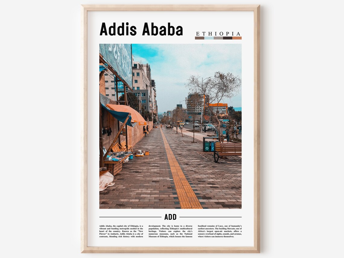 Addis Ababa Ethiopia Street Market Scene Color Photo Poster Africa
