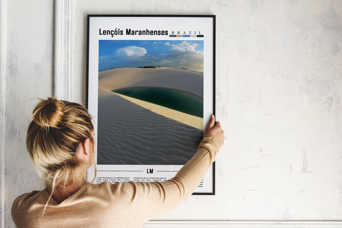 Lençóis Maranhenses Brazil White Dunes Turquoise Lagoon Travel Poster - Image 2