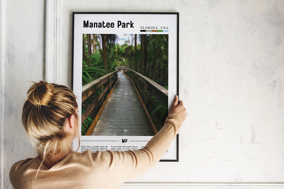 Manatee Park Florida Boardwalk Jungle Trail Nature View Poster - Image 2