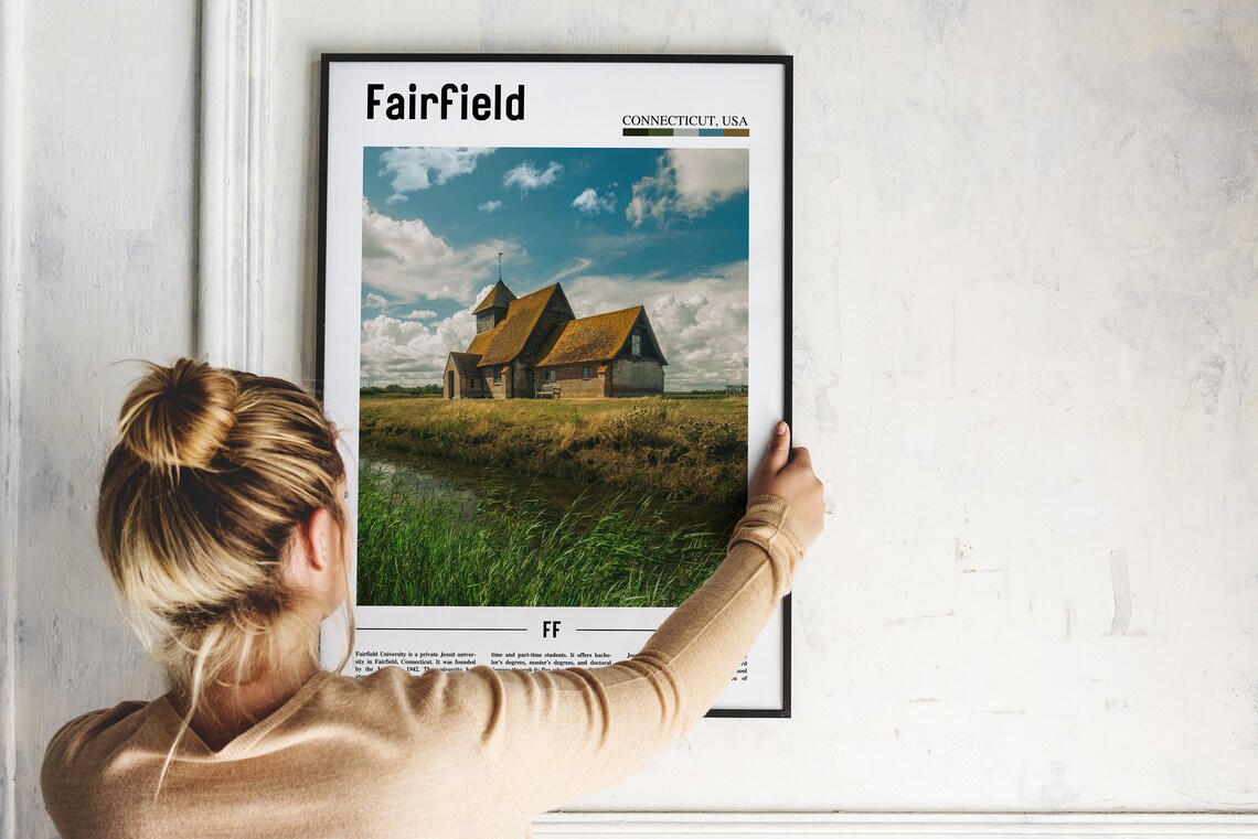 Fairfield Connecticut Historic Church Meadow Photo Travel Poster - Image 2