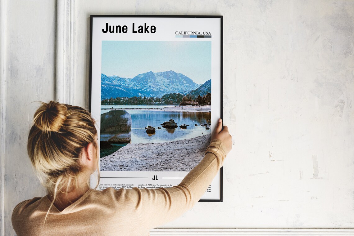 June Lake California Sierra Mountains Lake Shore Travel Poster - Image 2