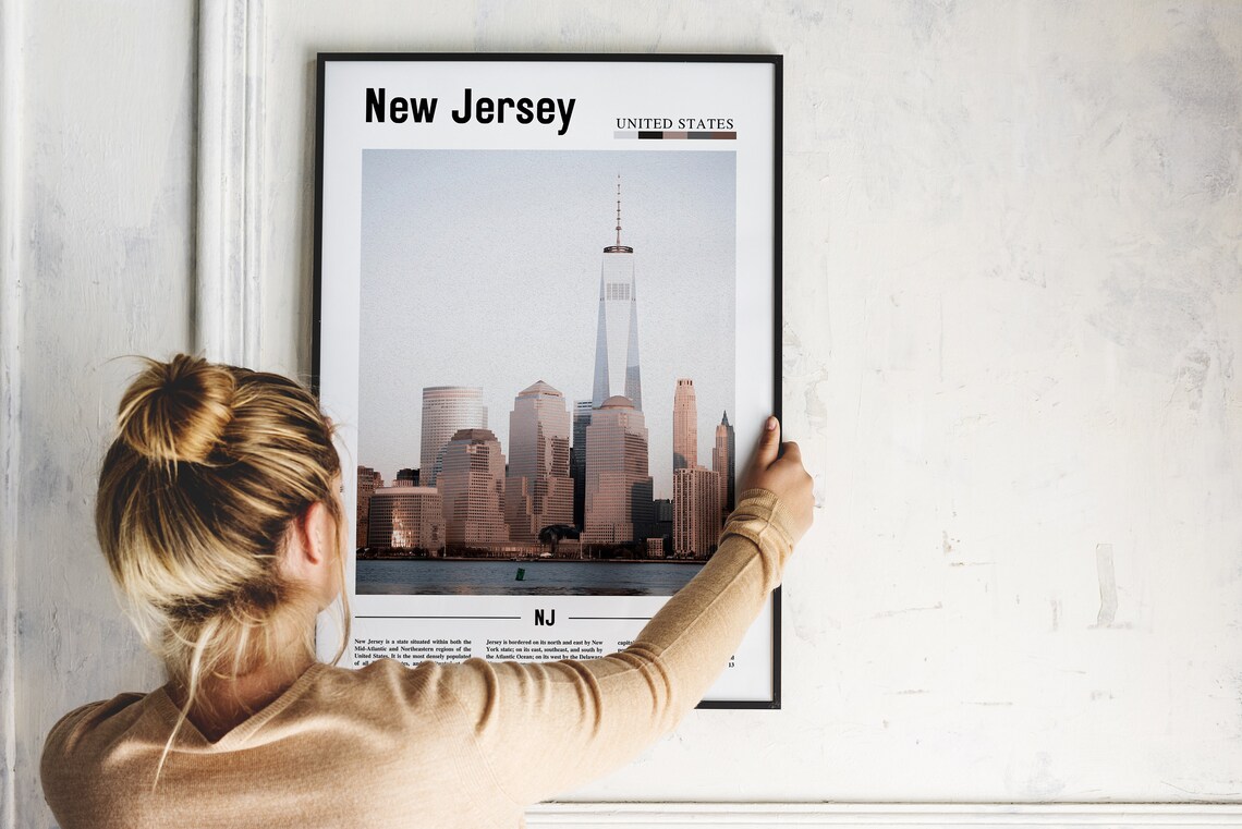New Jersey Manhattan Skyline River View Photo Editorial Poster - Image 2