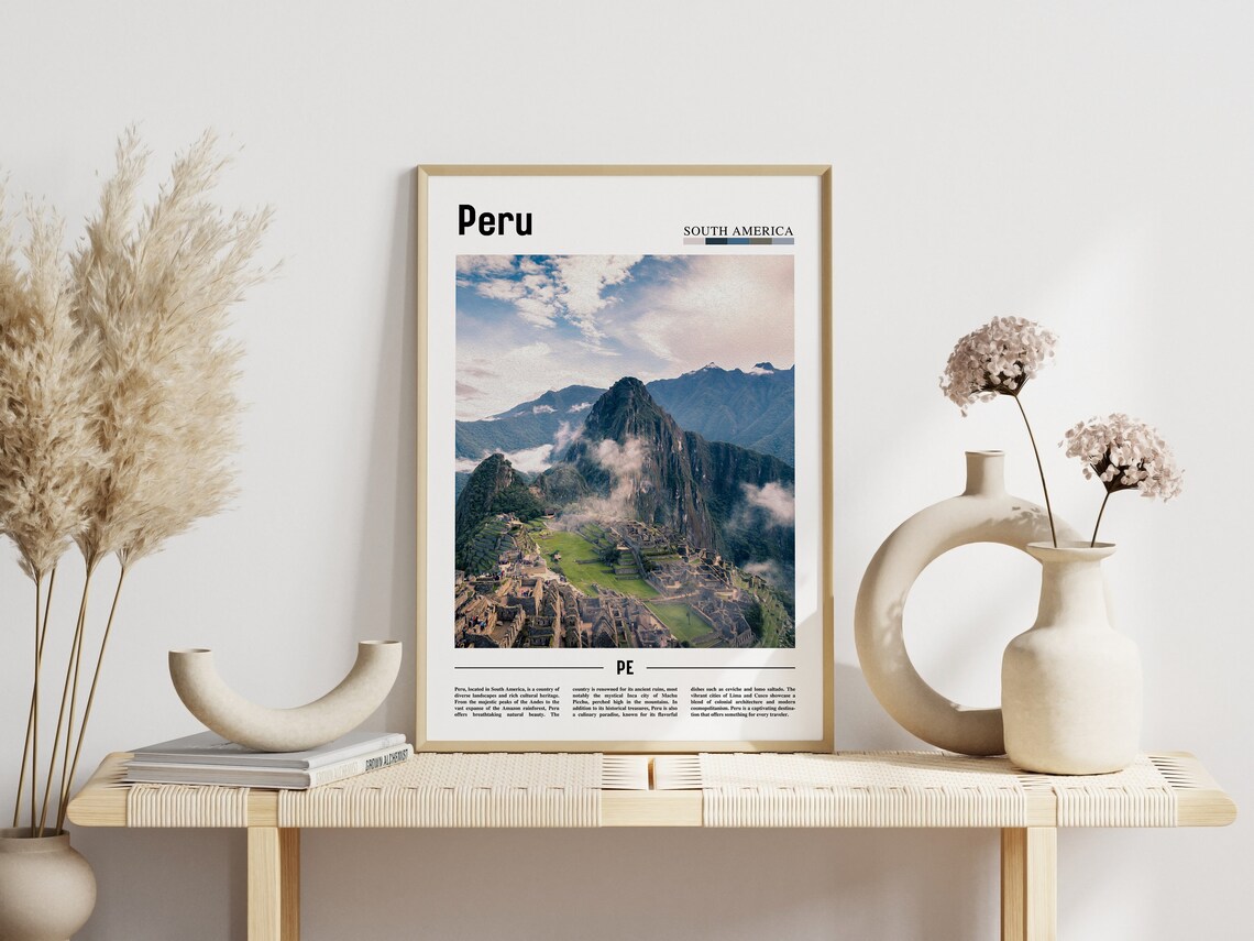 Peru Machu Picchu Ancient Andes Mountain Ruins Mist Photo Poster - Image 3
