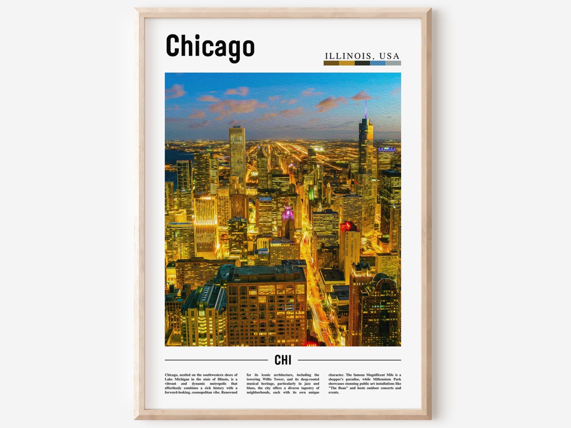 Chicago Print Chicago Poster Chicago Wall Art United States Photo United States Poster United States Print