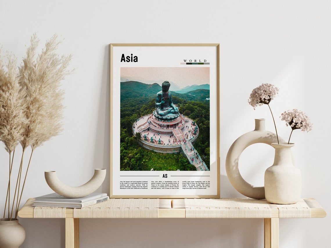Asia Poster Asia Print Asia Wall Art Asia Print Asia Poster Asia Photo Minimal Travel Poster - Image 3