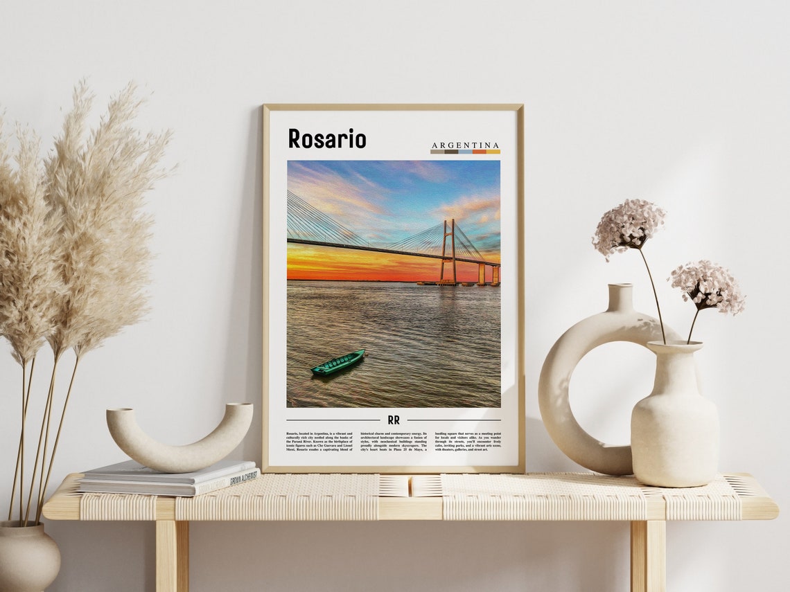 Rosario Poster Rosario Print Rosario Wall Art South America Poster South America Print Travel Poster - Image 3