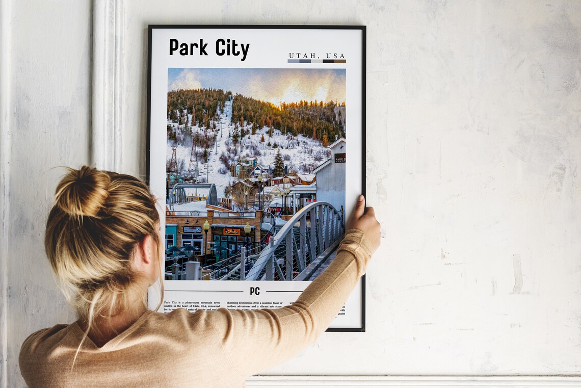 Park City Utah Snowy Ski Town Mountain Travel Photography Poster - Image 2