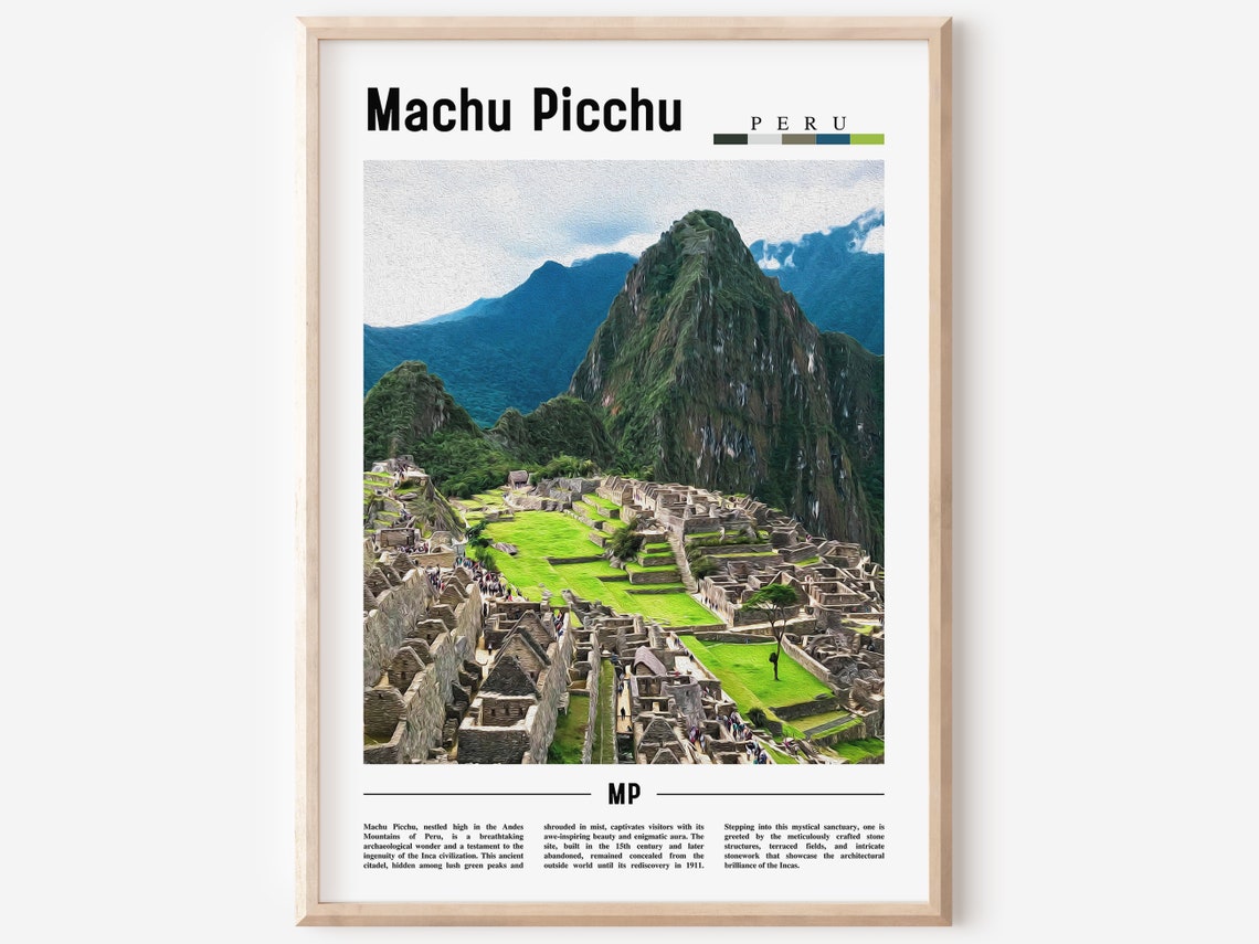Machu Picchu Peru Ancient Inca Ruins Andes Mountain Wonder Poster