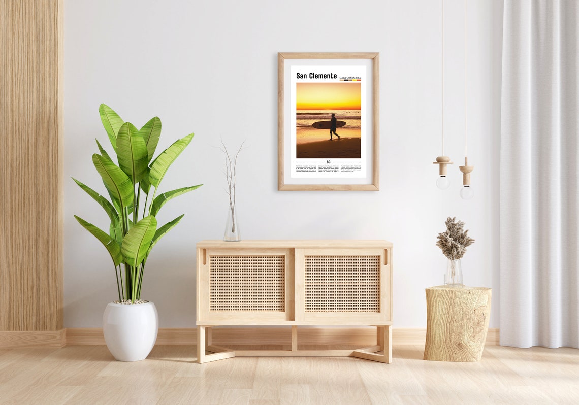 San Clemente Print San Clemente Poster San Clemente Wall Art Oil Painting Poster City Print City Artwork Travel Artwork Travel Wall Art - Image 3