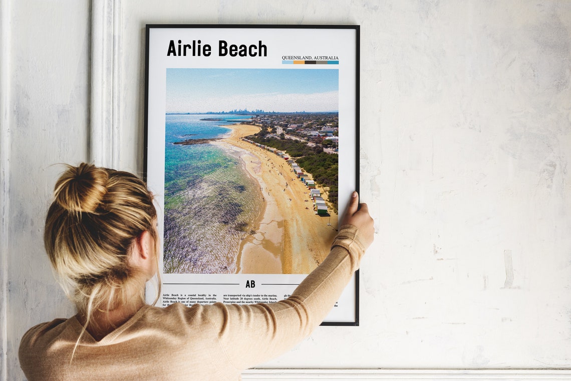 Airlie Beach Print Airlie Beach Poster Airlie Beach Wall Art Oil Painting Poster City Print City Artwork Travel Artwork Travel Wall Art - Image 2