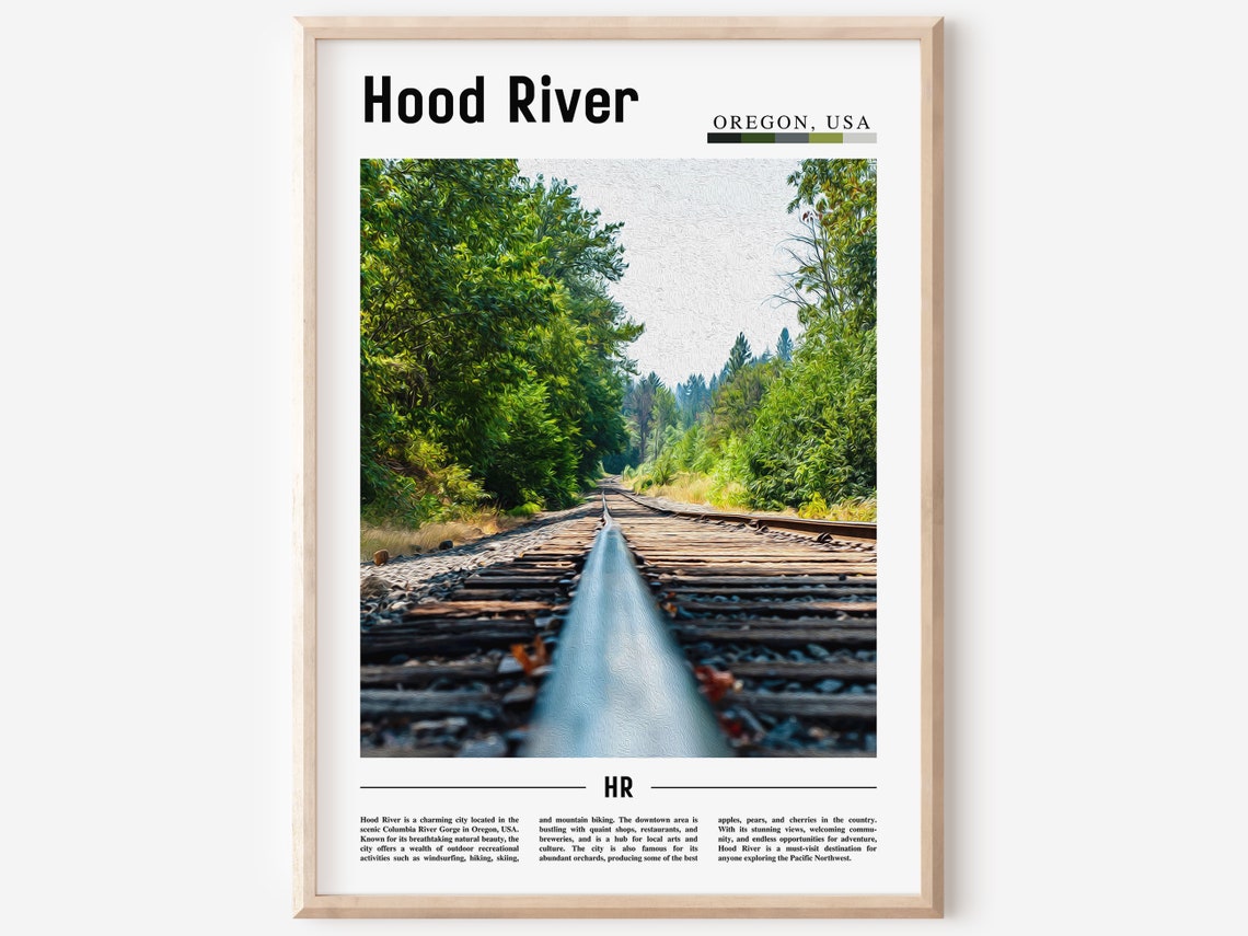 Hood River Poster Hood River Print Hood River Wall Art United States Photo United States Poster United States Print Travel Poster