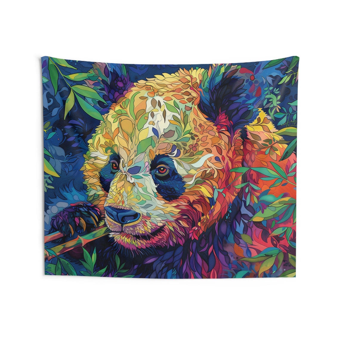 Colorful Mosaic Panda Portrait Vibrant Floral Animal Art Wall Poster - Image 4